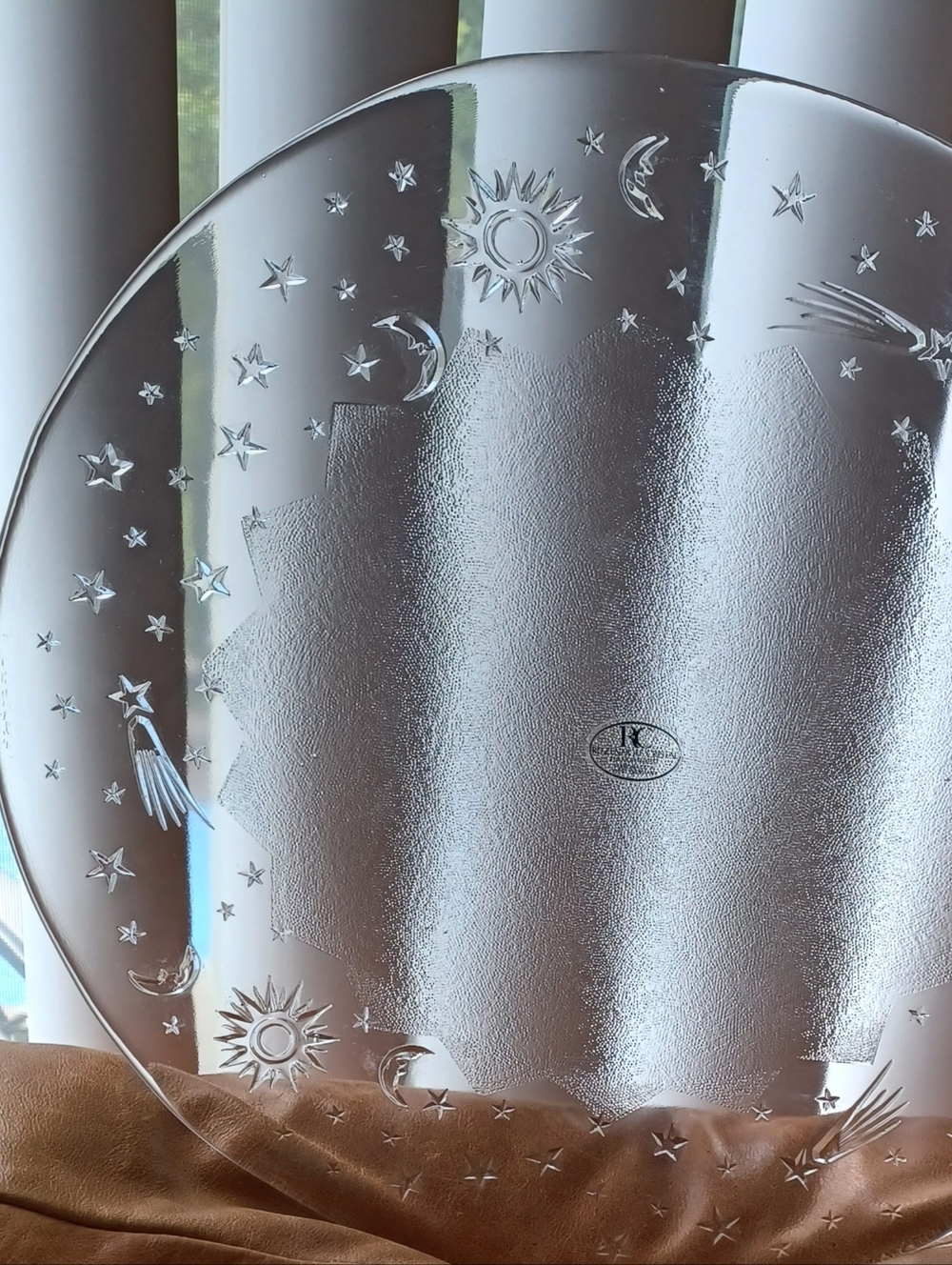 RITZENHOFF CRISTAL HANDARBEIT HANDMADE IN WEST GERMANY 13.5"  CELESTIAL PLATTER